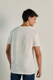 Camiseta unicolor cuello redondo con bolsillo delantero
