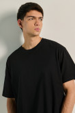 Pack de camisetas oversize negras X3 con cuello redondo