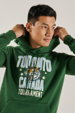 Buzo con capota verde oscuro y diseño college de Toronto