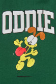 Camiseta verde oscura crop top con diseño de Oddie