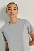 Pack X2 de camisetas crop top grises con cuello redondo