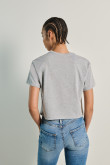 Pack X2 de camisetas crop top grises con cuello redondo