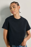 Pack de camisetas X2 crop top azules con cuello redondo