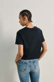 Pack de camisetas X2 crop top azules con cuello redondo