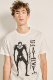 Camiseta manga corta crema con arte de Death Note