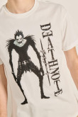 Camiseta manga corta crema con arte de Death Note