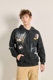 Buzo negro oversize con estampados de Star Wars y capota