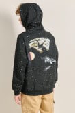 Buzo negro oversize con estampados de Star Wars y capota