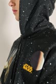 Buzo negro oversize con estampados de Star Wars y capota