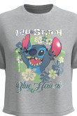 Camiseta unicolor con manga corta y diseño de Lilo & Stitch