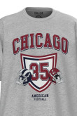 Camiseta oversize unicolor con diseño college de Chicago