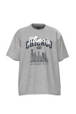 Camiseta oversize unicolor con diseño college de Chicago