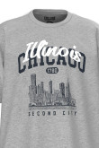 Camiseta oversize unicolor con diseño college de Chicago