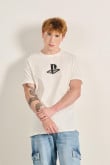 Camiseta unicolor en algodón con diseño de PlayStation