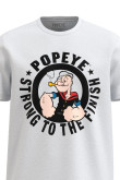 Camiseta unicolor manga corta y diseño en frente de Popeye