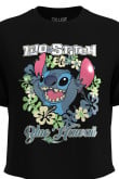 Camiseta unicolor con manga corta y diseño de Lilo & Stitch