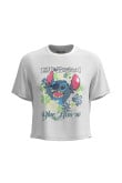 Camiseta unicolor con manga corta y diseño de Lilo & Stitch