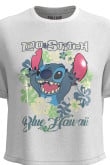 Camiseta unicolor con manga corta y diseño de Lilo & Stitch