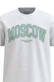 Camiseta unicolor con manga corta y diseño college de Moscow