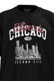 Camiseta oversize unicolor con diseño college de Chicago