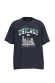 Camiseta oversize unicolor con diseño college de Chicago