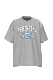 Camiseta unicolor oversize con diseño college de Argentina