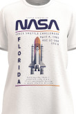 Camiseta unicolor con cuello redondo y diseño de NASA