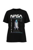 Camiseta unicolor con cuello redondo y diseño de NASA