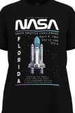 Camiseta unicolor con cuello redondo y diseño de NASA