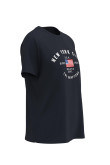 Camiseta manga corta unicolor con texto college de New York