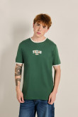 Camiseta manga corta unicolor con texto college de Texas