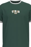 Camiseta manga corta unicolor con texto college de Texas