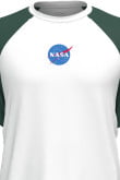 Camiseta manga ranglan corta unicolor con logo de NASA