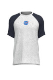 Camiseta manga ranglan corta unicolor con logo de NASA