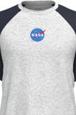 Camiseta manga ranglan corta unicolor con logo de NASA