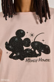 Camiseta manga larga rosada clara con diseño de Mickey