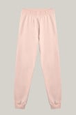 Pantalón rosado jogger con cintura elástica y bolsillos