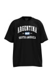 Camiseta unicolor oversize con diseño college de Argentina