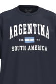 Camiseta unicolor oversize con diseño college de Argentina