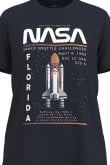 Camiseta unicolor con cuello redondo y diseño de NASA