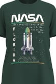 Camiseta unicolor con cuello redondo y diseño de NASA