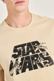 Camiseta kaki cuello redondo con diseño de Star Wars