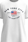 Camiseta manga corta unicolor con texto college de New York