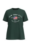 Camiseta manga corta unicolor con texto college de New York