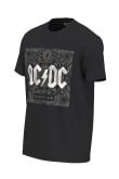 Camiseta manga corta negra en algodón con diseño de AC/DC