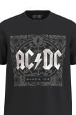 Camiseta manga corta negra en algodón con diseño de AC/DC