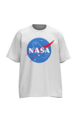 Camiseta unicolor oversize con cuello redondo y logo de NASA