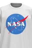 Camiseta unicolor oversize con cuello redondo y logo de NASA