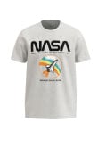 Camiseta unicolor con diseño de NASA y cuello redondo