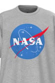 Camiseta unicolor oversize con cuello redondo y logo de NASA